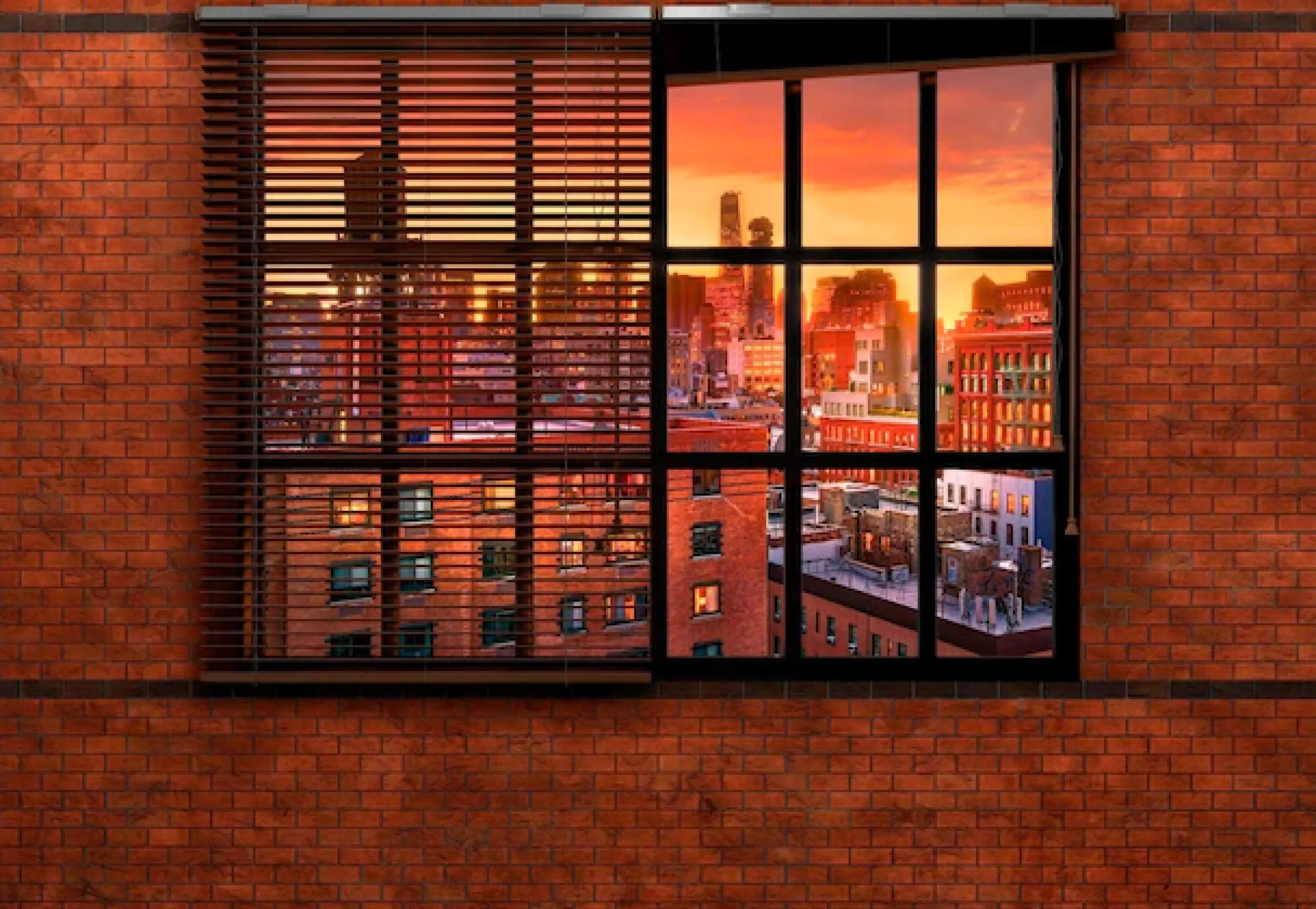 Komar Fototapete »Brooklyn Brick - Größe 368 x 254 cm« bedruckt glatt Wohnzimmer, Schlafzimmer