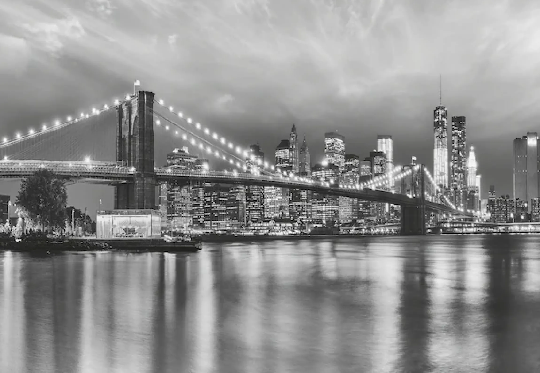Komar Fototapete »Brooklyn B/W - Größe 368 x 254 cm« bedruckt glatt Wohnzimmer, Schlafzimmer
