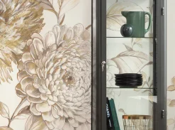 Komar Fototapete »Digitaldruck Vlies -Vintage Chrysanthemum - Größe 200 x 250 cm« bedruckt glatt Wohnzimmer, Schlafzimmer