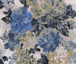 Komar Fototapete »Digitaldruck Vlies -Vintage blue Garden - Größe 300 x 250 cm« bedruckt glatt Wohnzimmer, Schlafzimmer
