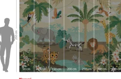 Komar Fototapete »Digitaldruck Vlies -Baby Safari - Größe 350 x 250 cm« bedruckt glatt Wohnzimmer, Schlafzimmer