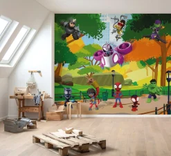Komar Fototapete »Digitaldruck Vlies -Spidey Scavenger Hunt - Größe 300 x 250 cm« bedruckt glatt Kinderzimmer