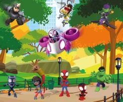 Komar Fototapete »Digitaldruck Vlies -Spidey Scavenger Hunt - Größe 300 x 250 cm« bedruckt glatt Kinderzimmer