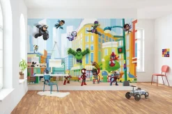 Komar Fototapete »Digitaldruck Vlies -Spidey Sightseeing Tour with Friends« bedruckt glatt Kinderzimmer