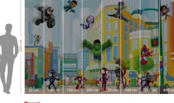 Komar Fototapete »Digitaldruck Vlies -Spidey Sightseeing Tour with Friends« bedruckt glatt Kinderzimmer