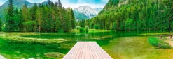 Komar Fototapete »Green Lake - Größe 368 x 127 cm« bedruckt glatt Wohnzimmer, Schlafzimmer