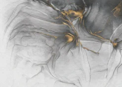 Komar Fototapete »Ink Gold Flow« bedruckt glatt 350 x 250 cm (Breite x Höhe) - Tapete, Vlies, Wohnzimmer, Schlafzimmer