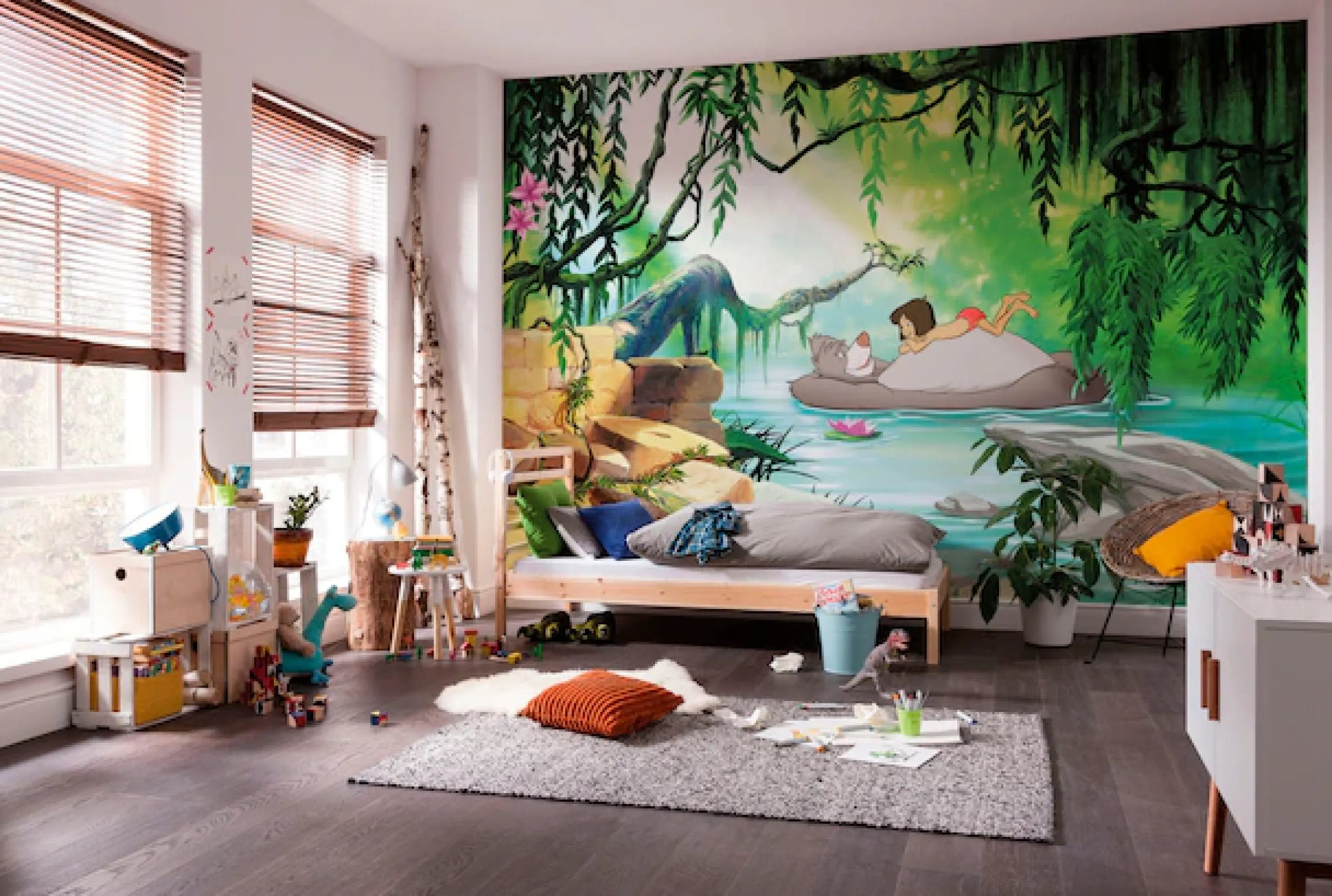Komar Fototapete »Jungle Book Swimming with Baloo - Größe 368 x 254 cm« bedruckt glatt Kinderzimmer