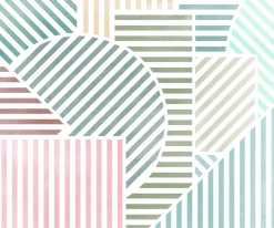 Komar Fototapete »Komar Vlies Fototapete - Jeux de Lignes Bonbon - Größe 300 x 250 cm« bedruckt glatt