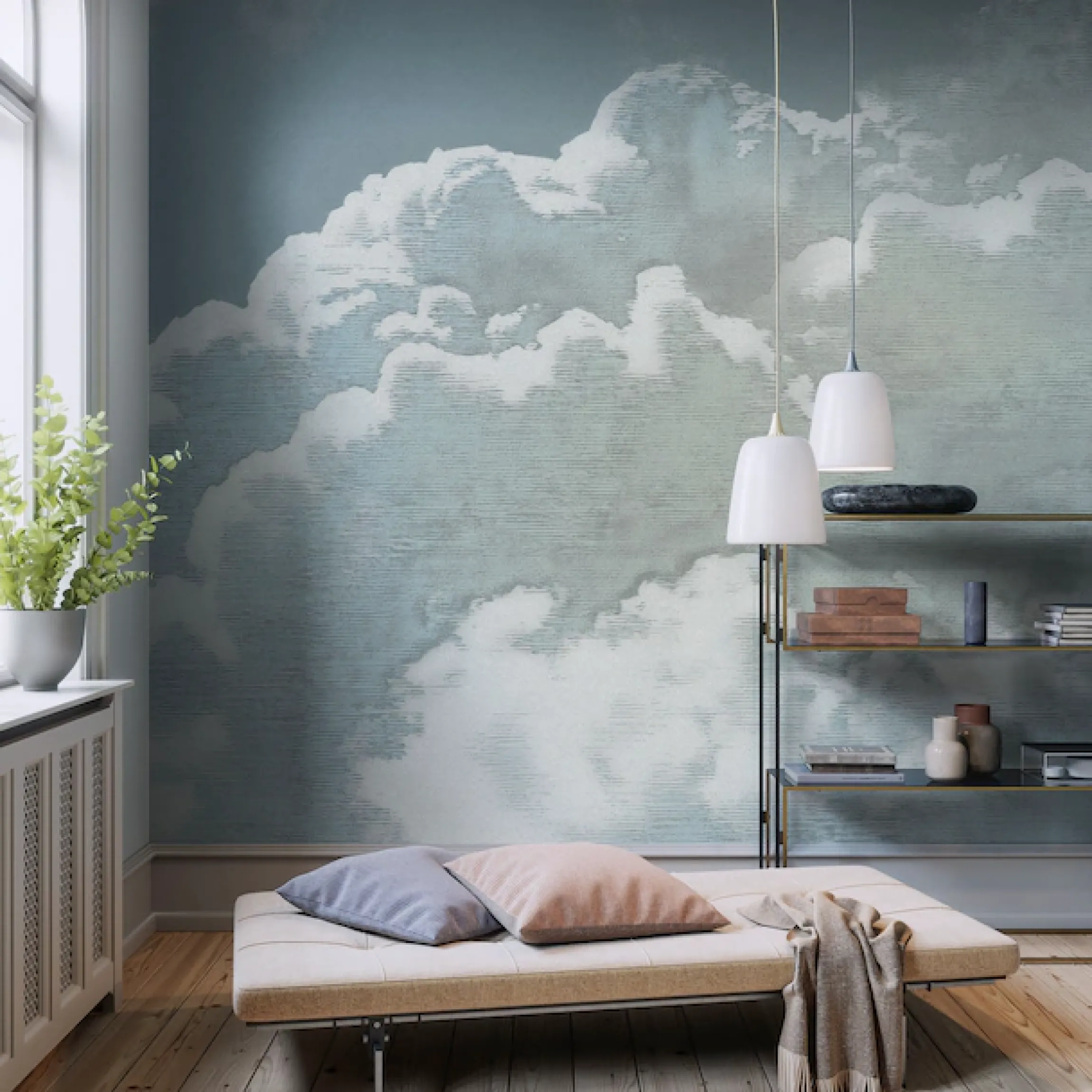 Komar Fototapete »Komar Vlies Fototapete - Vintage Clouds - Größe 250 x 250 cm« bedruckt glatt