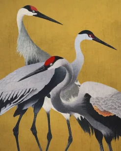 Komar Fototapete »Komar Vlies Fototapete - Yellow Cranes - Größe 200 x 250 cm« bedruckt glatt