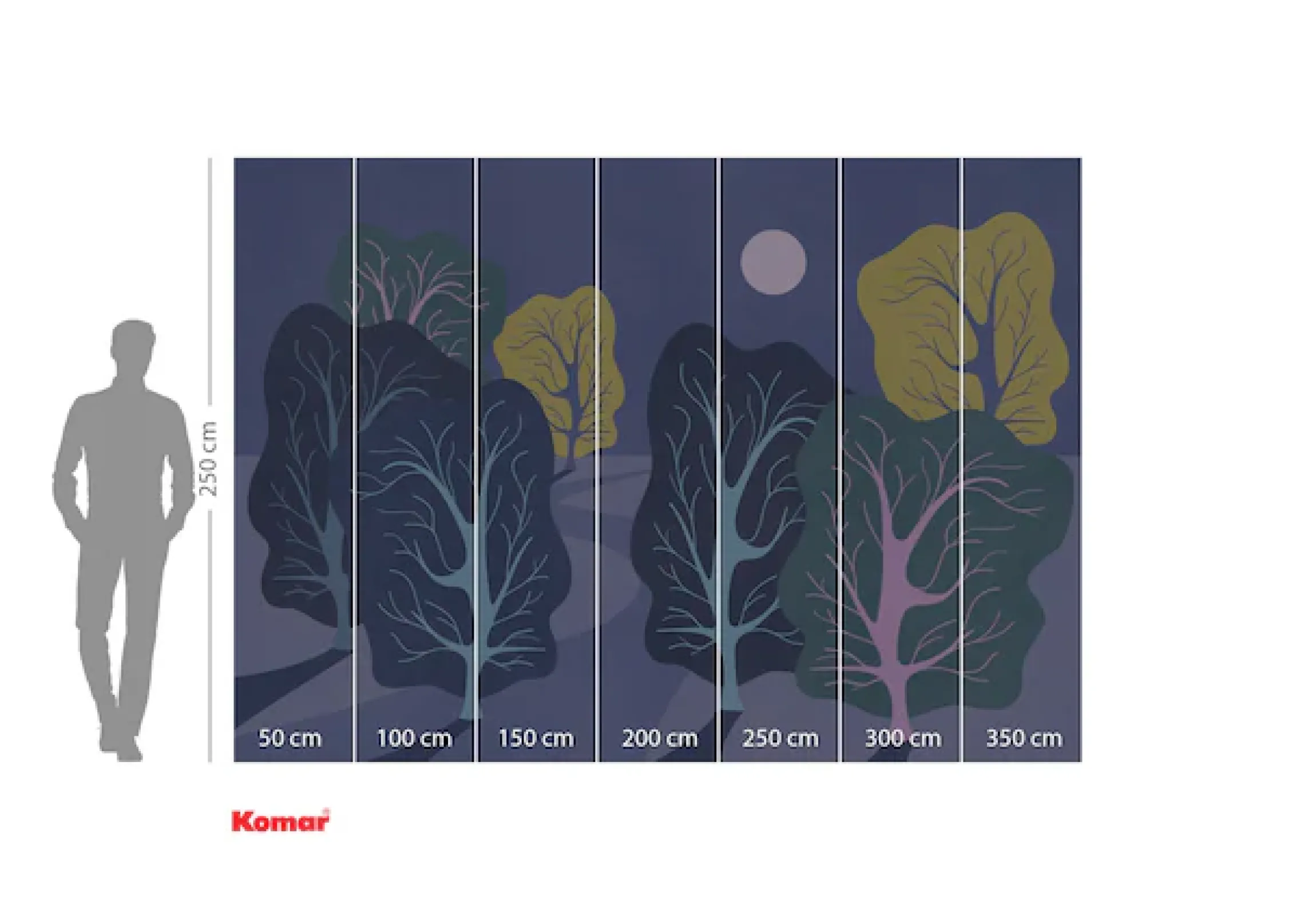 Komar Fototapete »Komar Vlies Fototapete - Purple Nights - Größe 350 x 250 cm« bedruckt glatt