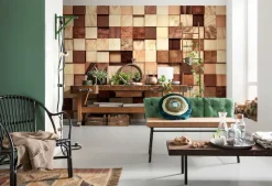 Komar Fototapete »Lumbercheck - Größe 368 x 254 cm« bedruckt glatt Wohnzimmer, Schlafzimmer