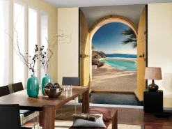 Komar Fototapete »Santorini« bedruckt glatt 200 x 250 cm (Breite x Höhe) - Tapete, Vlies, Wohnzimmer, Schlafzimmer