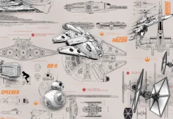 Komar Fototapete »STAR WARS Blueprints - Größe 368 x 254 cm« bedruckt glatt Kinderzimmer