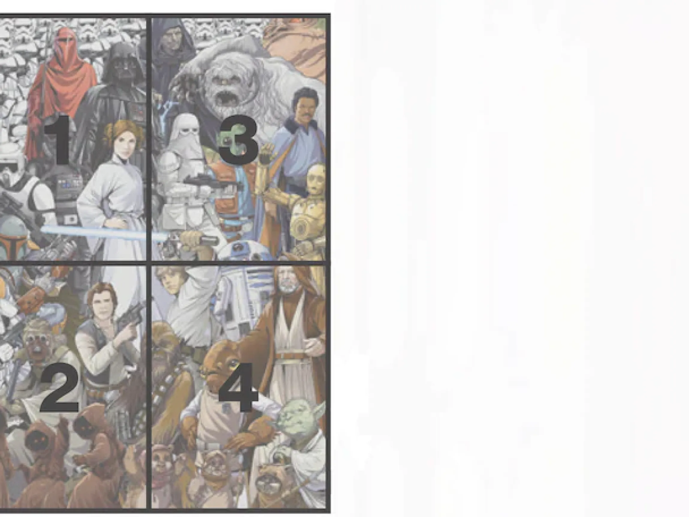 Komar Fototapete »STAR WARS Classic Cartoon Collage - Größe 184 x 254 cm« bedruckt glatt Kinderzimmer