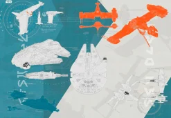 Komar Fototapete »STAR WARS Technical Plan - Größe 368 x 254 cm« bedruckt glatt Kinderzimmer