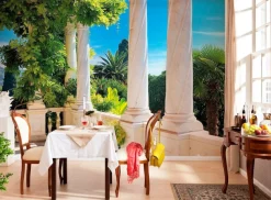 Komar Fototapete »Villa Liguria - Größe 368 x 254 cm« bedruckt glatt Wohnzimmer, Schlafzimmer