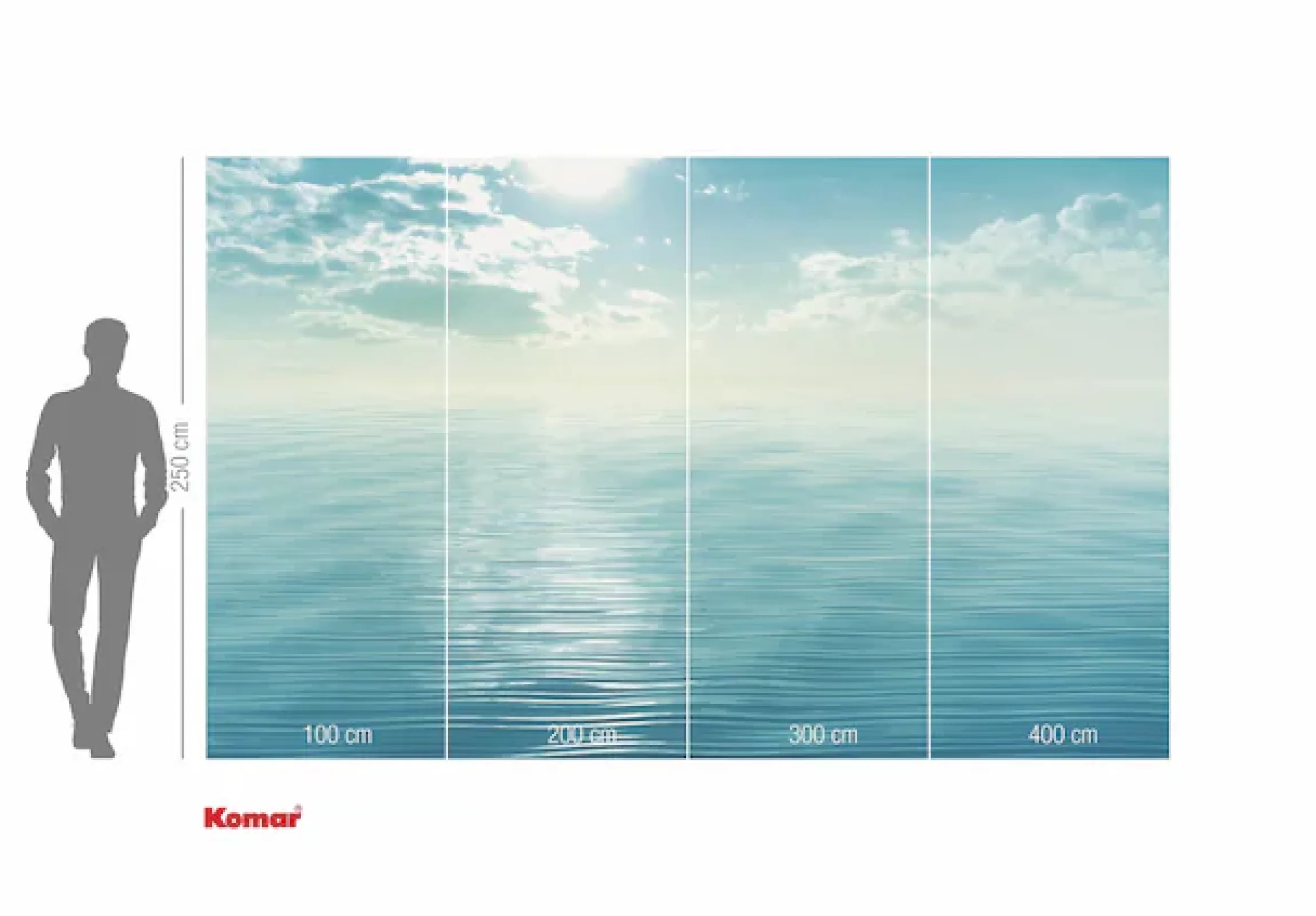 Komar Fototapete »Vlies Fototapete - La Mer Bleue - Größe 400 x 250 cm« Motiv | bedruckt glatt