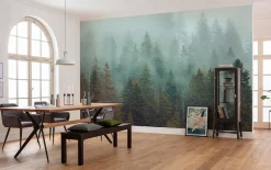 Komar Fototapete »Vlies Fototapete - Foggy Firs - Größe 400 x 250 cm« Motiv | bedruckt glatt