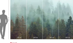Komar Fototapete »Vlies Fototapete - Foggy Firs - Größe 400 x 250 cm« Motiv | bedruckt glatt