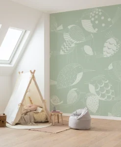 Komar Fototapete »Vlies Fototapete - Naive Birds - Größe 200 x 250 cm« Motiv | bedruckt glatt