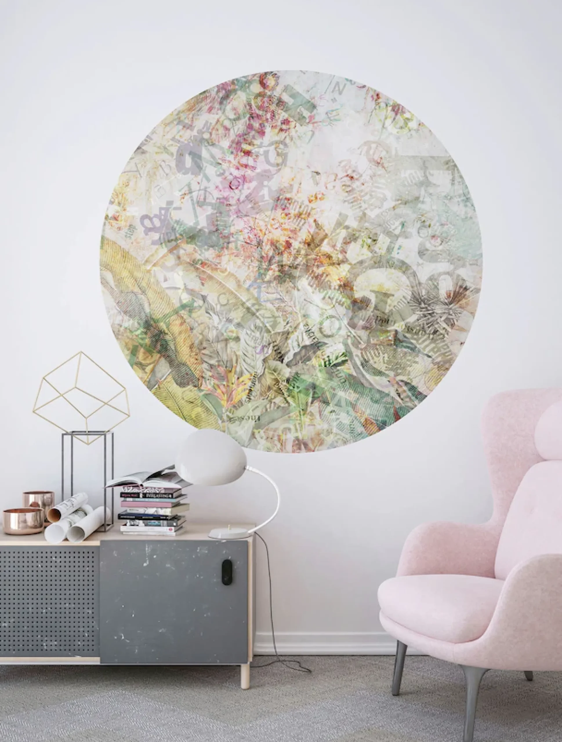 Komar Fototapete »Vlies selbstklebend - Round Stories - Größe 125 x 125 cm« bedruckt glatt Wohnzimmer, Schlafzimmer