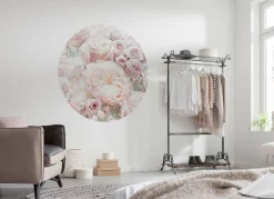 Komar Fototapete »Vlies selbstklebend - Pink and Cream Roses - Größe 125 x 125 cm« bedruckt glatt Wohnzimmer, Schlafzimmer