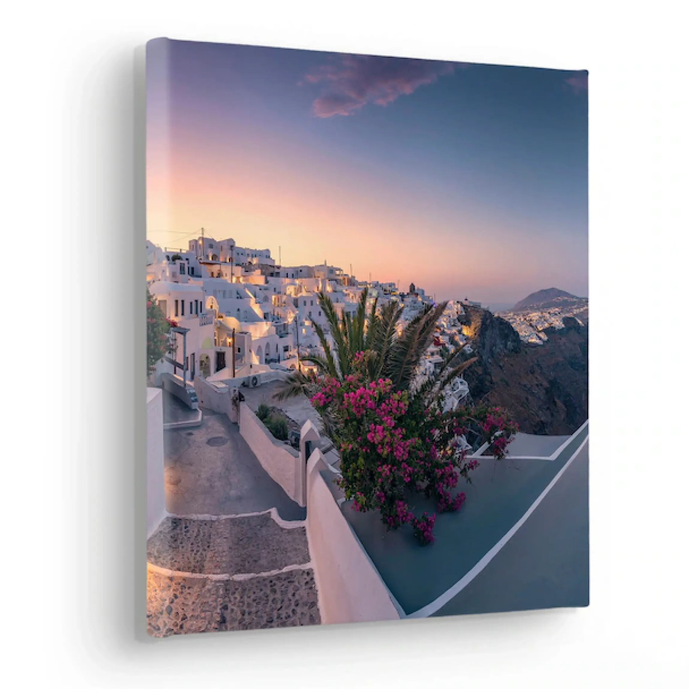 Komar Leinwandbild »Fira to Oia - Größe 30 x 30 cm« Baum | Berge | Blumen | Blätter | Foto | Jahreszeiten | Landschaft | Meer