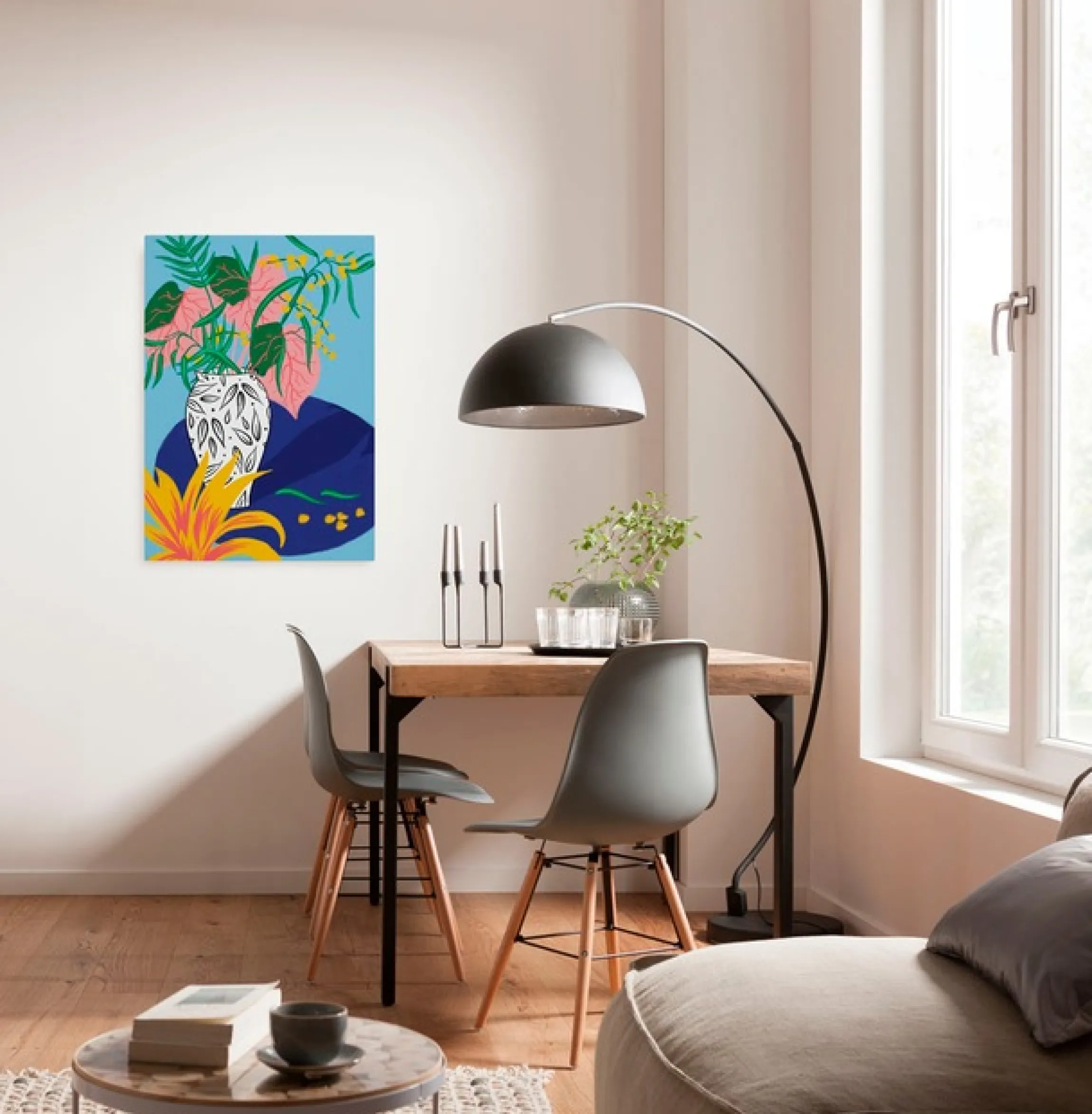 Komar Leinwandbild »Funky Vase - Größe 40 x 60 cm« Natur 1 Stk. tlg. Keilrahmenbild mi Echtholzrahmen