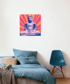 Komar Leinwandbild »Hippie Buddha - Größe 40 x 40 cm« Natur 1 Stk. tlg. Keilrahmenbild mi Echtholzrahmen