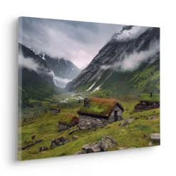 Komar Leinwandbild »Moody Mountains - Größe 60 x 40 cm« Baum | Berge | Blumen | Blätter | Foto | Jahreszeiten | Landschaft | Meer