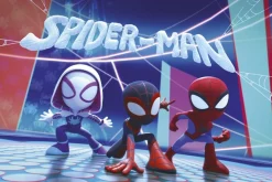 Komar Leinwandbild »Spidey and His Amazing Friends Glowy Spideys - Größe 60 x 40 cm« Leinwandbild, 1 Stk. tlg. Keilrahmenbild mit Echtholzrahmen, Kinderzimmer