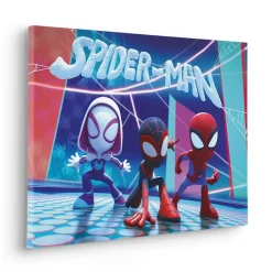 Komar Leinwandbild »Spidey and His Amazing Friends Glowy Spideys - Größe 60 x 40 cm« Leinwandbild, 1 Stk. tlg. Keilrahmenbild mit Echtholzrahmen, Kinderzimmer