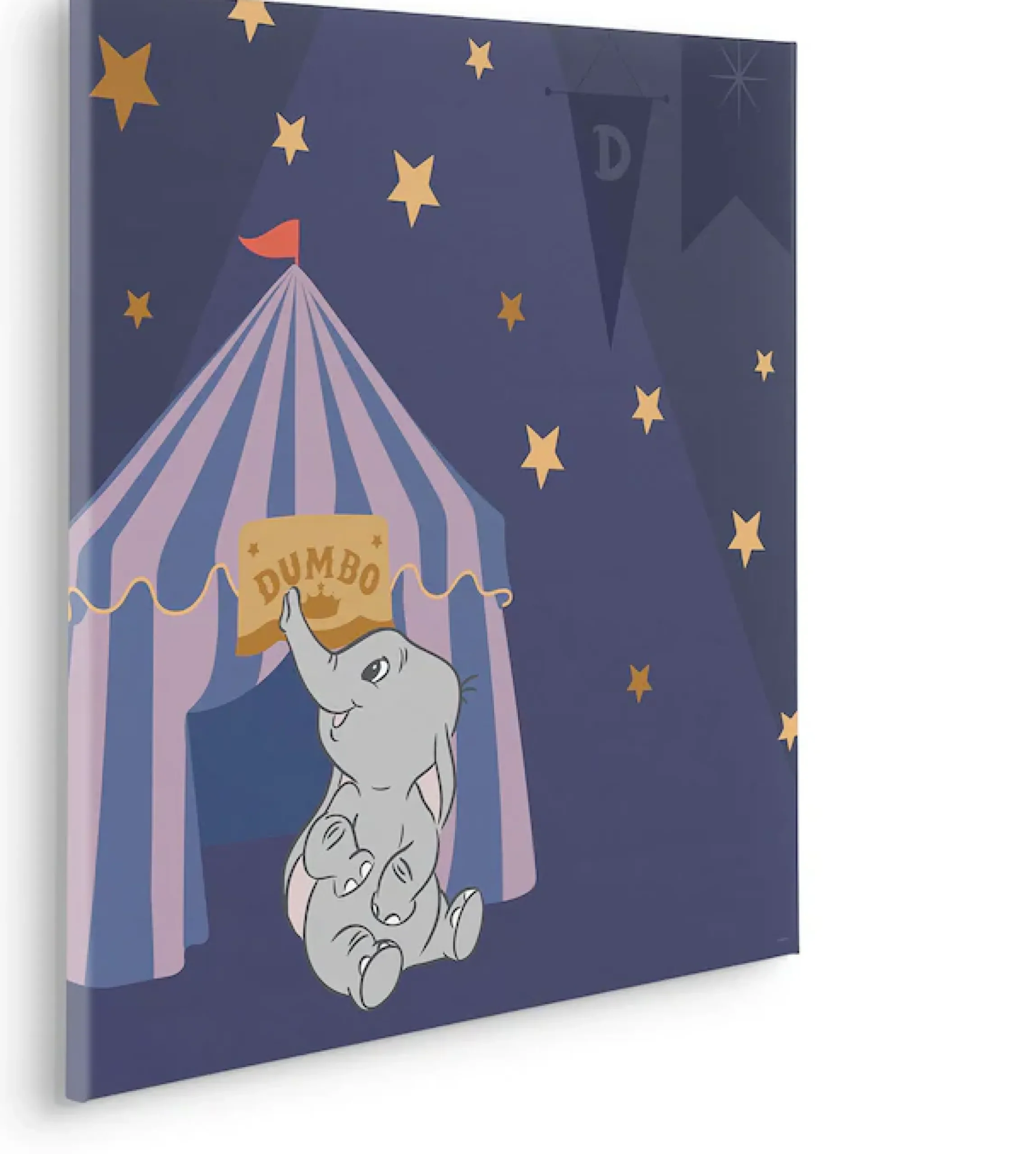 Komar Leinwandbild »Starry Night with Dumbo - Größe 60 x 60 cm« Disney 60 x 60 cm (Breite x Höhe), 1 Stk. tlg. Keilrahmenbild mit Echtholzrahmen, Kinderzimmer