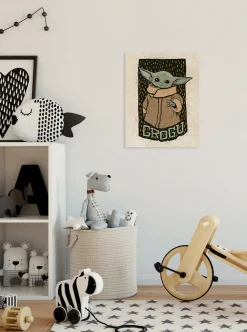 Komar Leinwandbild »Star Wars The Mandalorian Grogu Lino-Cut« Disney 1 Stk. tlg. 30 x 40 cm (Breite x Höhe) - Kinderzimmer, Dekoration