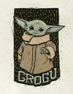 Komar Leinwandbild »Star Wars The Mandalorian Grogu Lino-Cut« Disney 1 Stk. tlg. 30 x 40 cm (Breite x Höhe) - Kinderzimmer, Dekoration