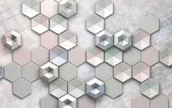 Komar Vliestapete »Digitaldruck Vlies -Hexagon Concrete - Größe 400 x 250 cm« bedruckt glatt Wohnzimmer, Schlafzimmer