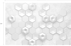 Komar Vliestapete »Digitaldruck Vlies -Hexagon Concrete - Größe 400 x 250 cm« bedruckt glatt Wohnzimmer, Schlafzimmer