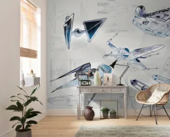 Komar Vliestapete »Digitaldruck Vlies -Star Wars Blueprint Light - Größe 400 x 280 cm« bedruckt glatt Kinderzimmer