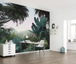 Komar Vliestapete »Digitaldruck Vlies -Jungle Morning - Größe 400 x 250 cm« bedruckt glatt Wohnzimmer, Schlafzimmer