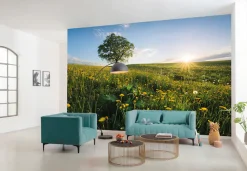 Komar Vliestapete »Digitaldruck Vlies -Frühling auf dem Land - Größe 450 x 280 cm« bedruckt glatt Wohnzimmer, Schlafzimmer
