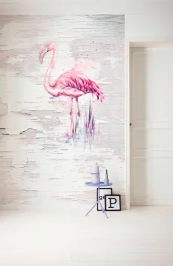 Komar Vliestapete »Digitaldruck Vlies -Pink Flamingo - Größe 200 x 250 cm« bedruckt glatt Wohnzimmer, Schlafzimmer