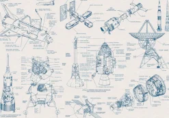 Komar Vliestapete »Digitaldruck Vlies -Spacecraft Architecture - Größe 400 x 280 cm« bedruckt glatt Kinderzimmer