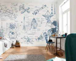 Komar Vliestapete »Digitaldruck Vlies -Spacecraft Architecture - Größe 400 x 280 cm« bedruckt glatt Kinderzimmer