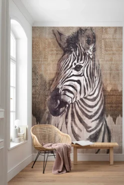 Komar Vliestapete »Digitaldruck Vlies -Zebra - Größe 200 x 250 cm« bedruckt glatt Wohnzimmer, Schlafzimmer