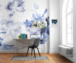 Komar Vliestapete »Digitaldruck Vlies -Blue Silhouettes - Größe 350 x 250 cm« bedruckt glatt Wohnzimmer, Schlafzimmer