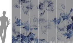 Komar Vliestapete »Digitaldruck Vlies -Blue Silhouettes - Größe 350 x 250 cm« bedruckt glatt Wohnzimmer, Schlafzimmer