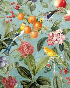 Komar Vliestapete »Digitaldruck Vlies -Birds and Berries - Größe 200 x 250 cm« bedruckt glatt Wohnzimmer, Schlafzimmer