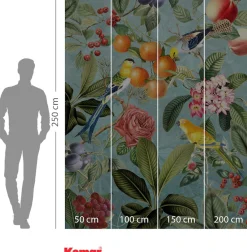 Komar Vliestapete »Digitaldruck Vlies -Birds and Berries - Größe 200 x 250 cm« bedruckt glatt Wohnzimmer, Schlafzimmer